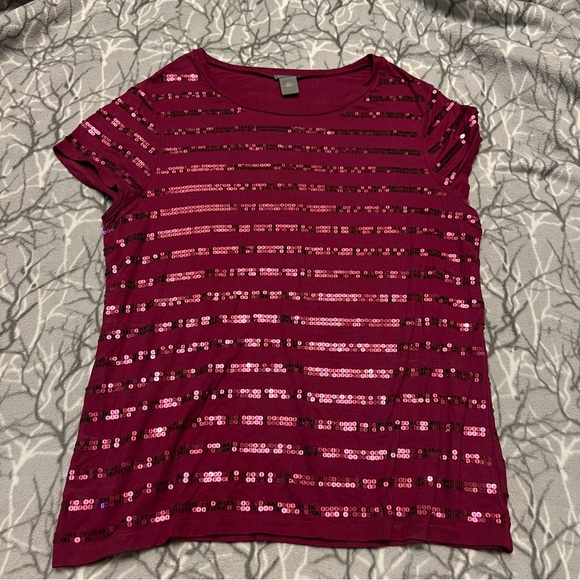 Ann Taylor Sequin Short Sleeve XL - Picture 1 of 6